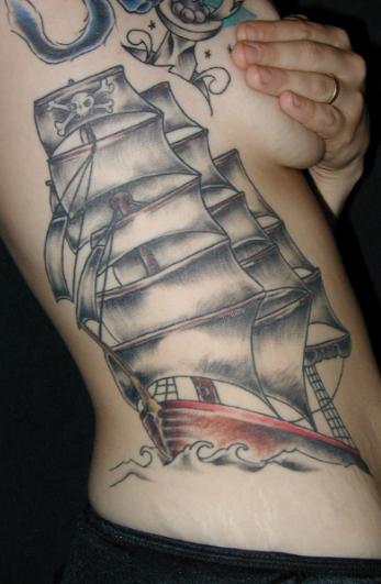Black and Gray Ship Tattoo Sacramento [Black & Gray Tattoos]