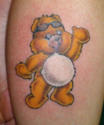 Fresh Care Bear tattoo artwork.