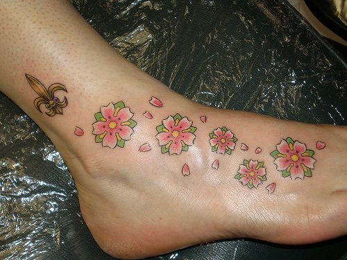 Flower Foot Tattoo Sexy Star Foot Tattoos Picture 9