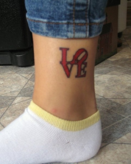 Love ankle tattoo for moms.