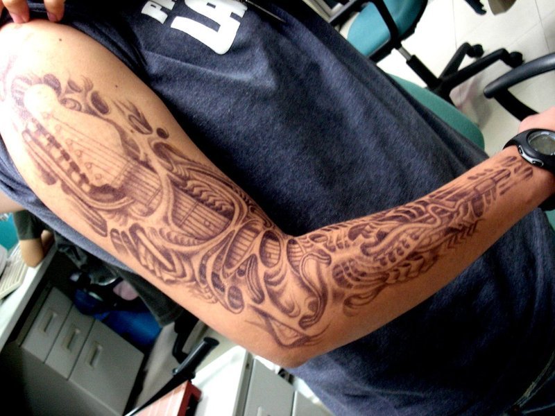Biomechanical tattoos are also known as simply Bio-Mech tattoos.