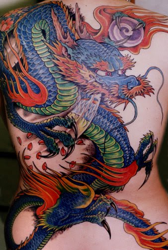 Fantasy tattoos are often very colorful and contain other elements such as 