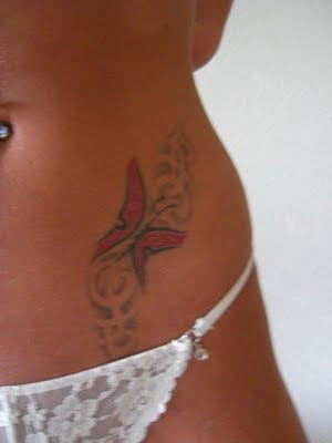 Hip Tattoo of a butterfly (Voted 4.9 by 174 votes)