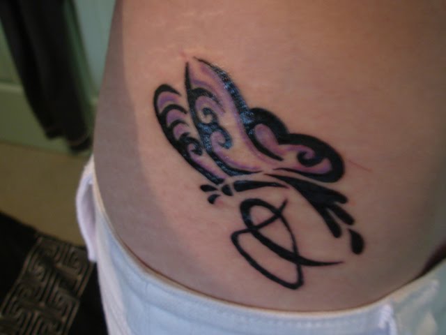 Celtic Butterfly Hip Tattoo