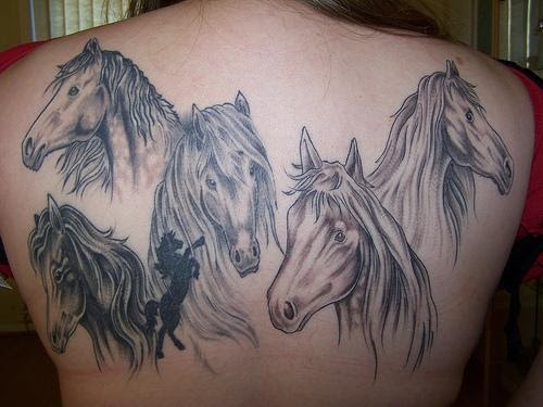 Combination Of Dragon And Sea Horse Tattoo Design. Horse Tattoos