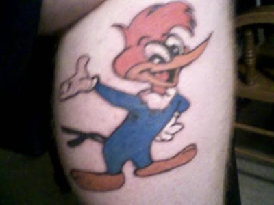 Woody Woodpecker Tattoos Classic portrait of the animated cartoon character.