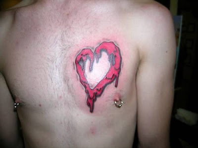 Heart tattoos for men on chest
