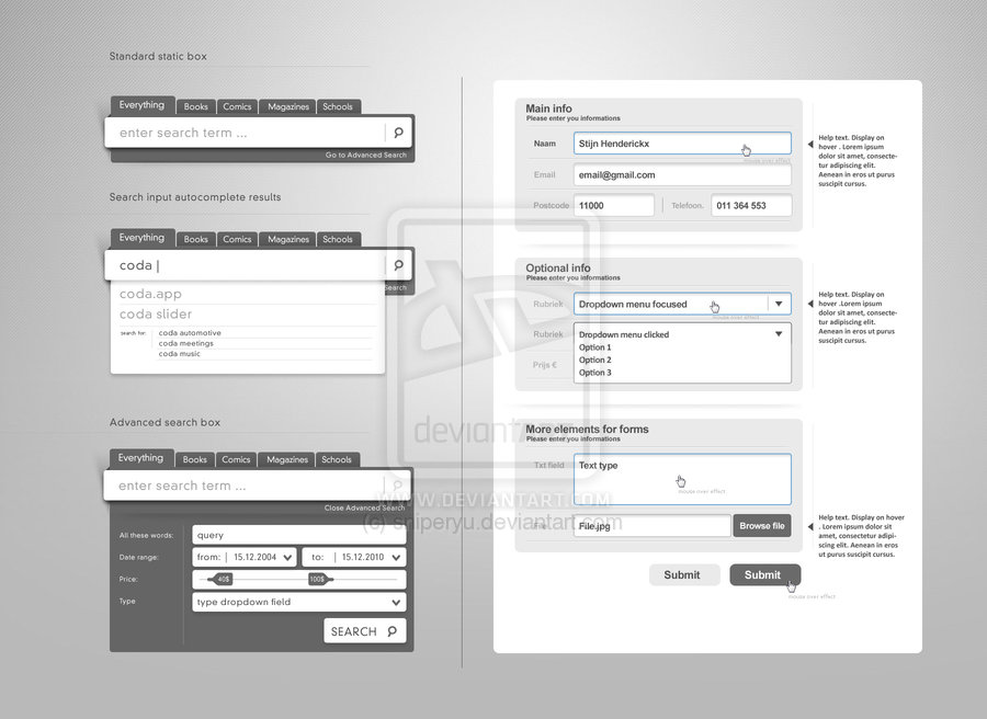 Best Beautiful Browser Form Elements PSD