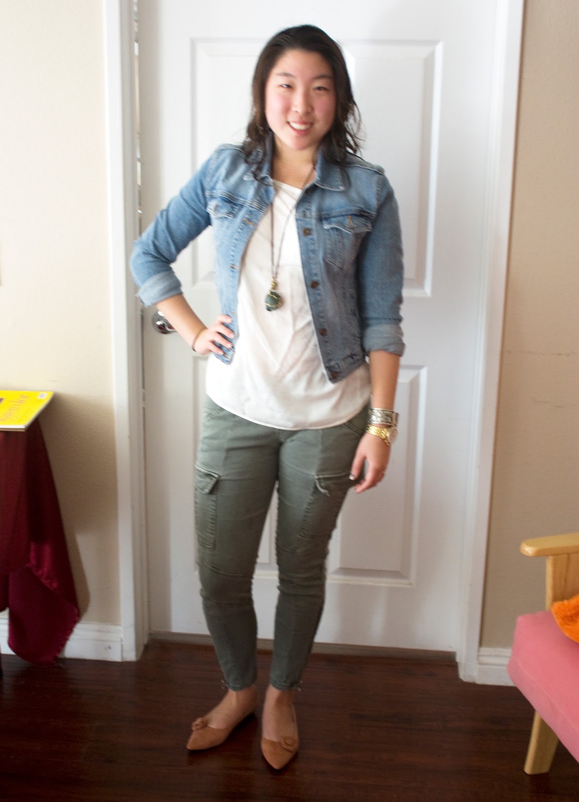 cargo pants and jean jacket