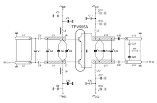 TV RF Power Amplifier 14W pcb 1