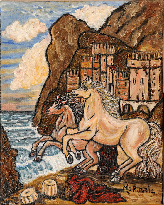 Cavalli e castello