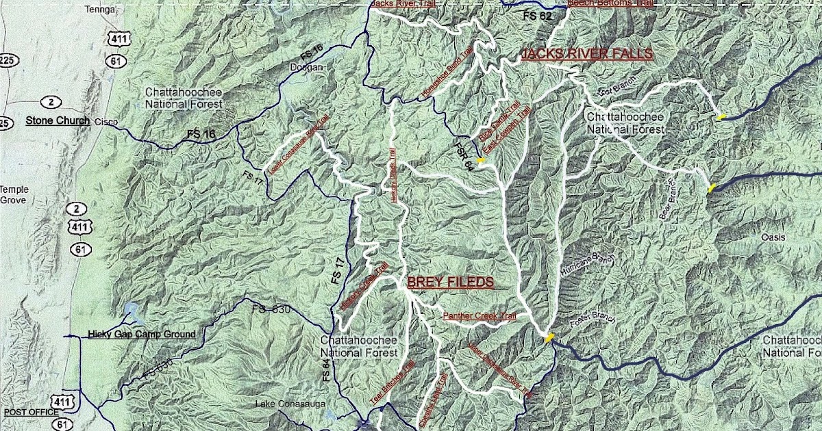 Cohutta Wilderness Blog Cohutta Wilderness Trail Map