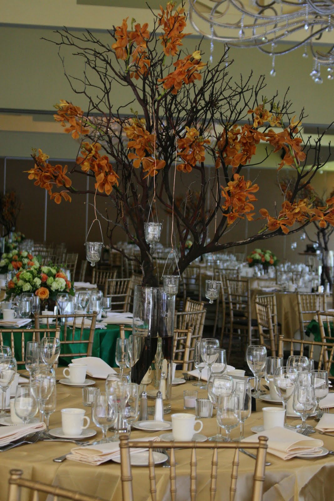 Jessica's Country Flowers Simple branch centerpieces