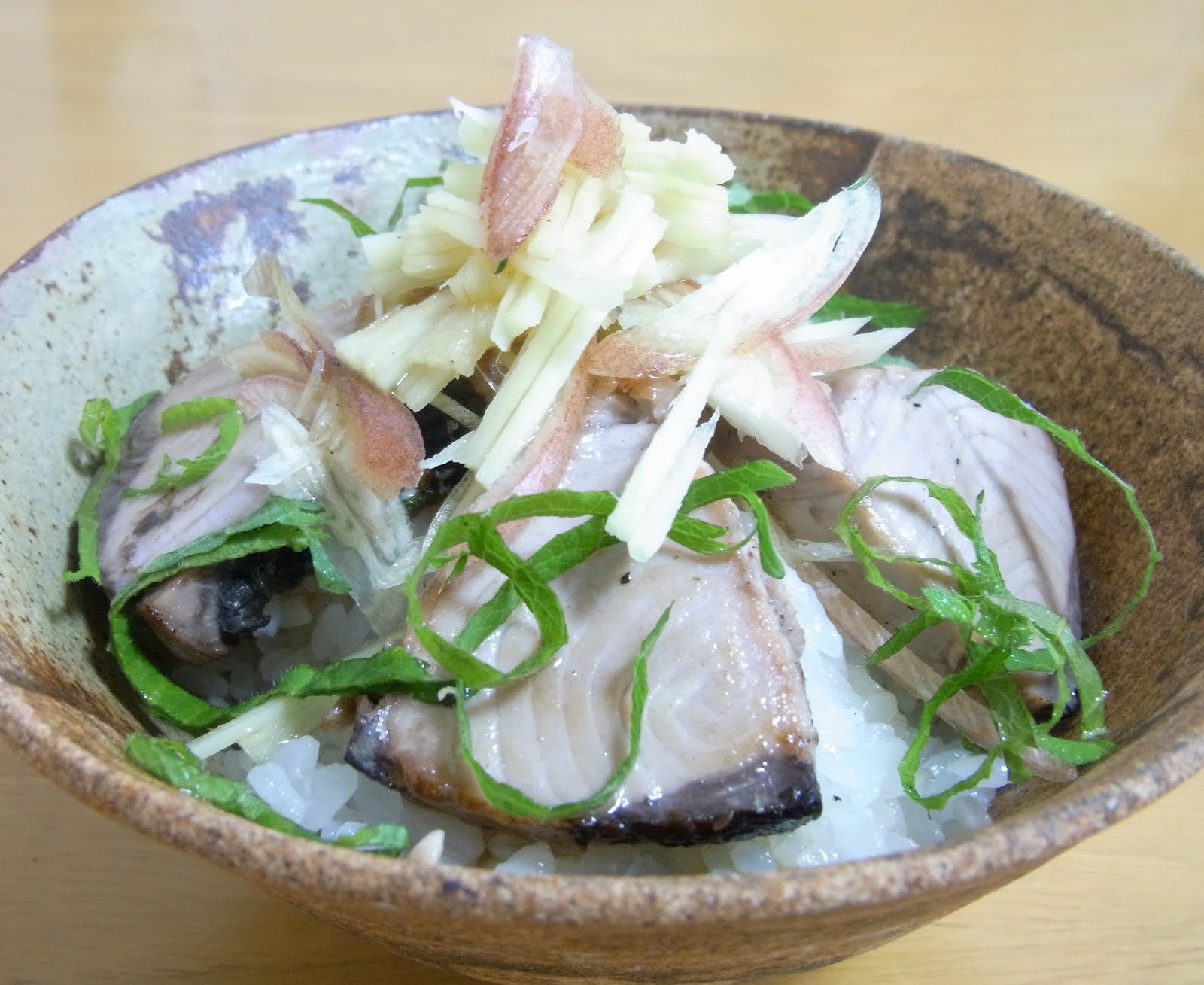 Saffron and Lemons Bonito bowl with Japanese aromatics and chilled