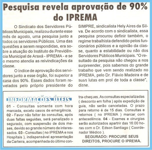 Flávio Madeira Documento 90% de Aprovação frente ao IPREMA