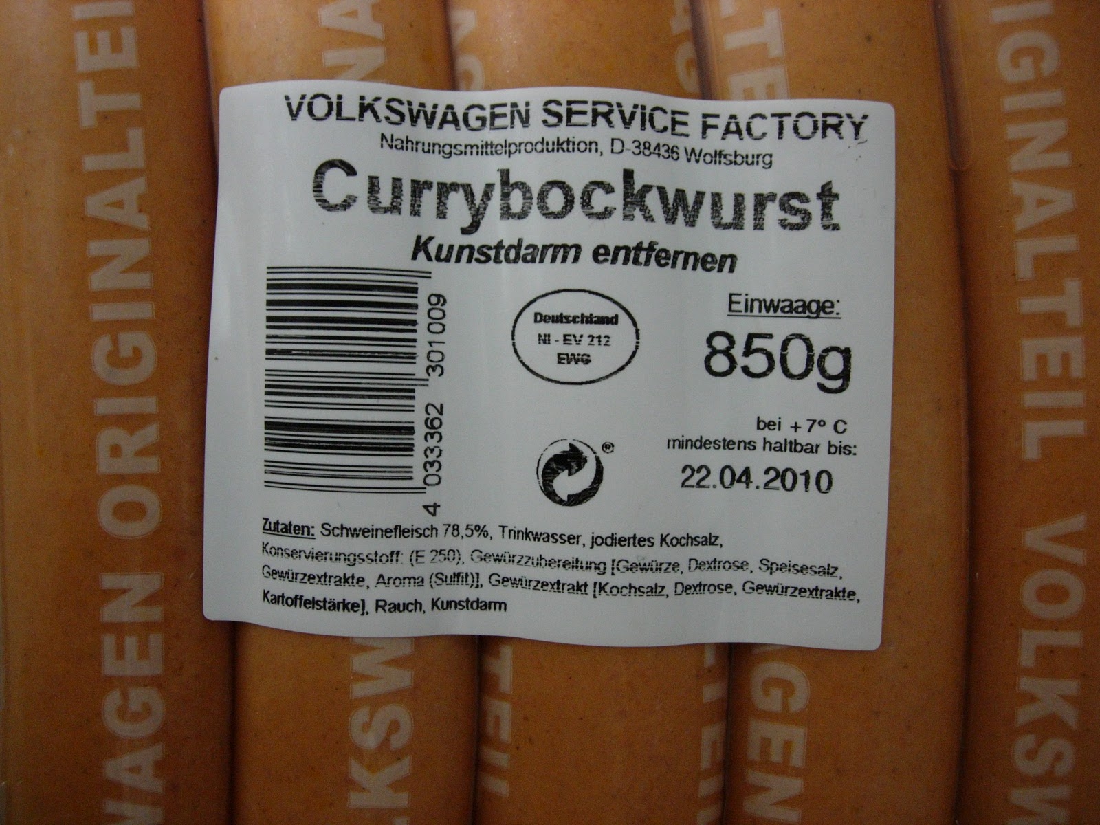 Volkswagen Sold More Sausages Than Cars in 2015