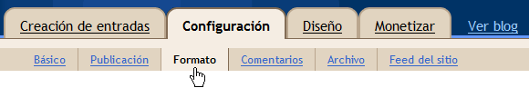 Diseño - Configuración - Formato de hora
