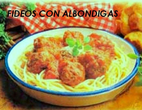 FIDEOS CON ALBONDIGAS