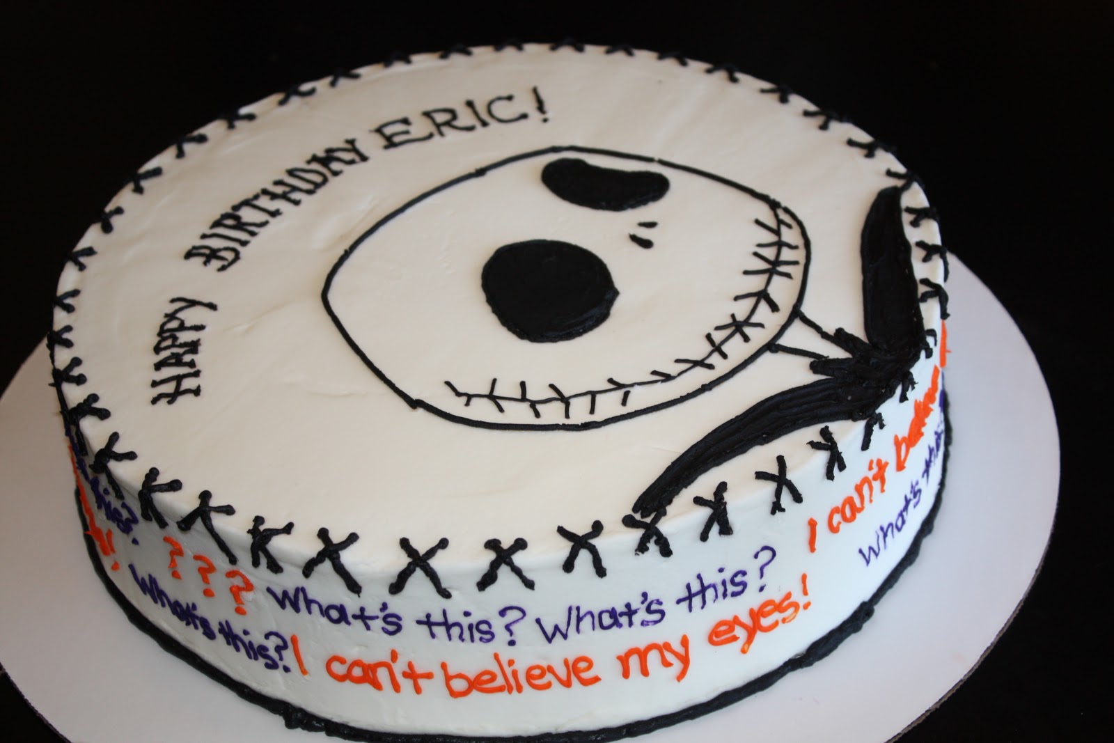 Becca S Blue Bakery Jack Skellington Cake In Buttercream
