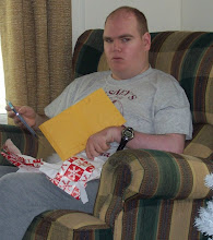 Preston with his "Connect 4" game from Missie