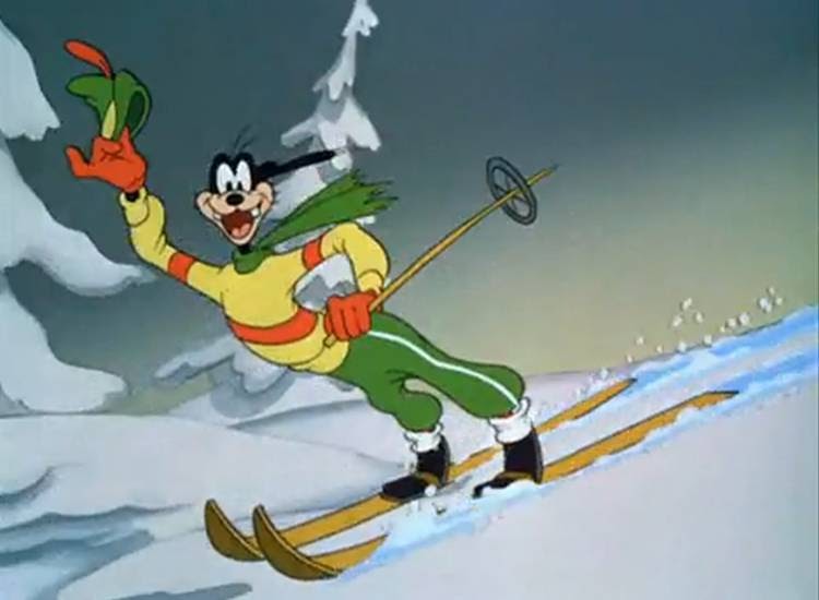 goofy skiing disney cartoon cartoons 1941 animated classic short walt funny ski mouse dvd character characters sports film gripped clumsy