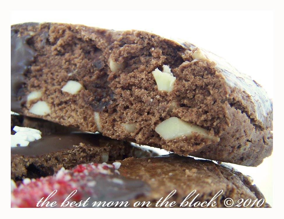 The Best Mom on the Block Fudge Dipped Triple Chocolate Brownie Biscotti