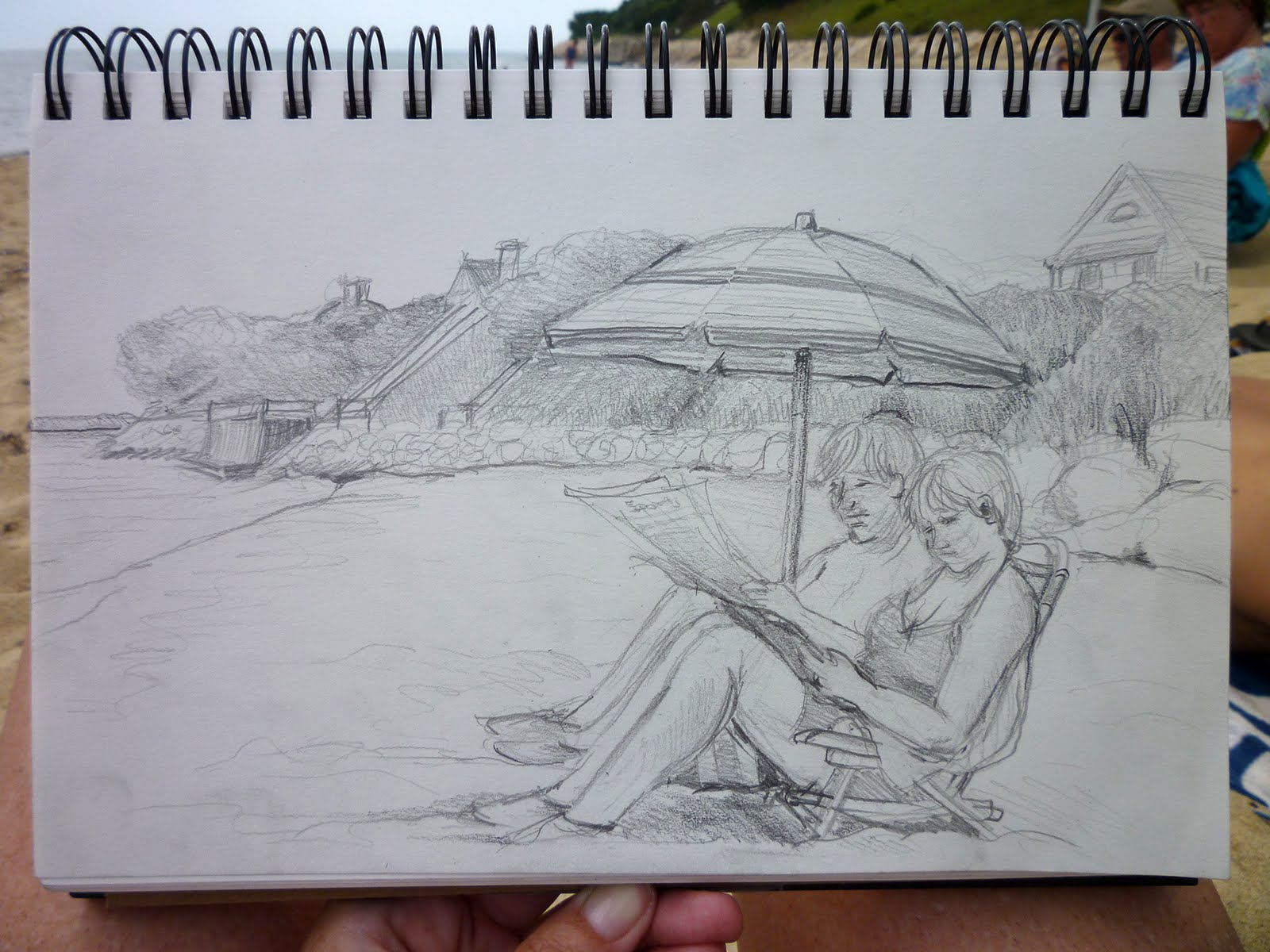 Beach Pencil Drawing