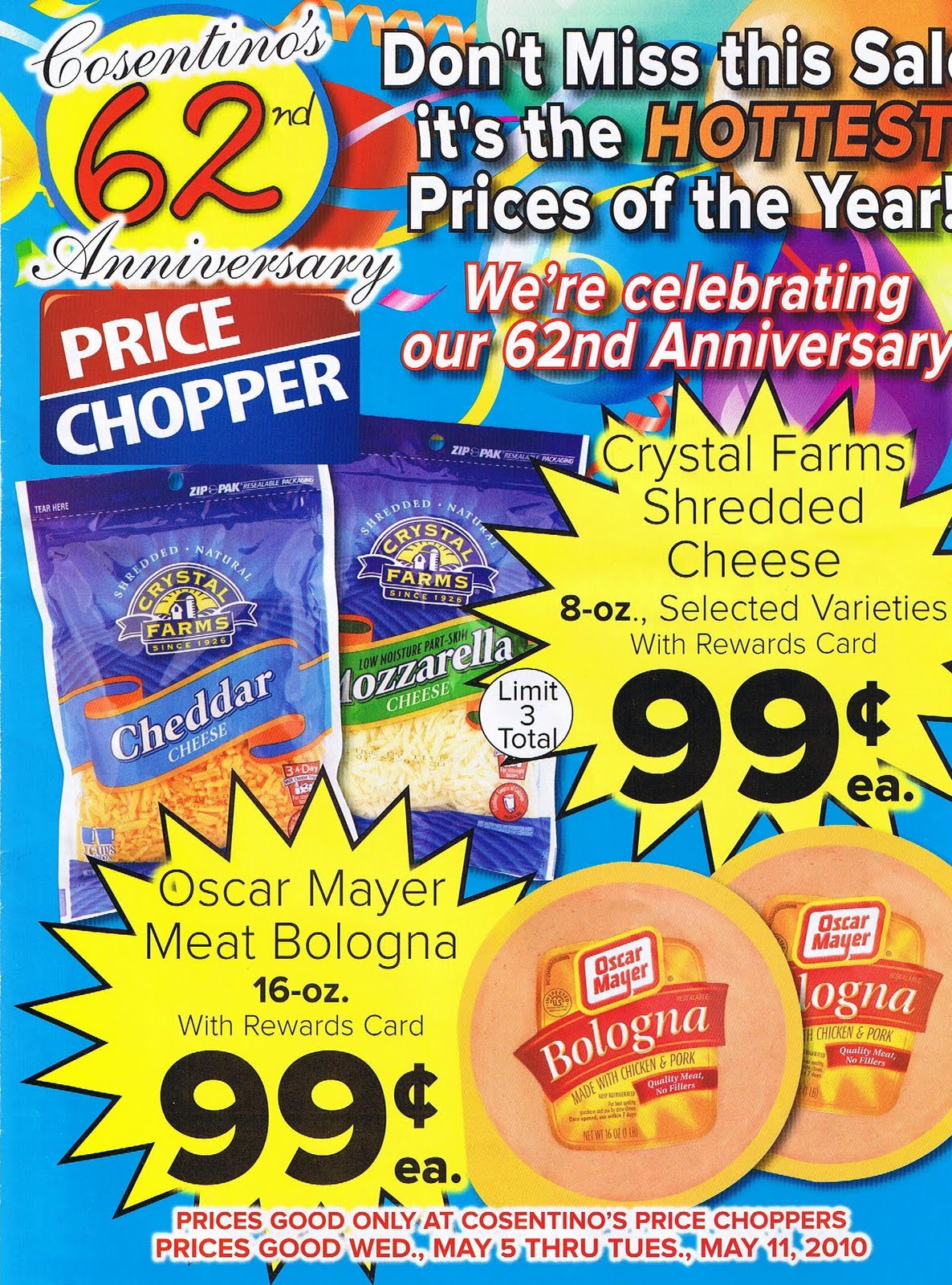 Sharing the wealth Cosentino's Price Chopper 62nd Anniversary Sale!!