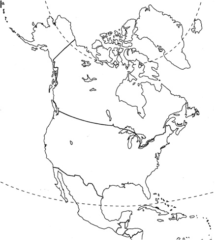 mapa da america do norte