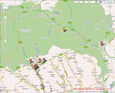Merthyr..Talybont and Llangynidr map