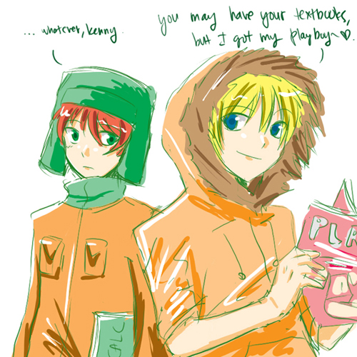 As the colors fade to black and blue... I love kenny!