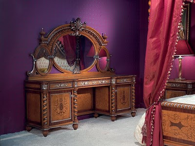 Fashion Dressing Room on Classy Design Baroque Style Bedroom Dressing Table With Mirror And Bed