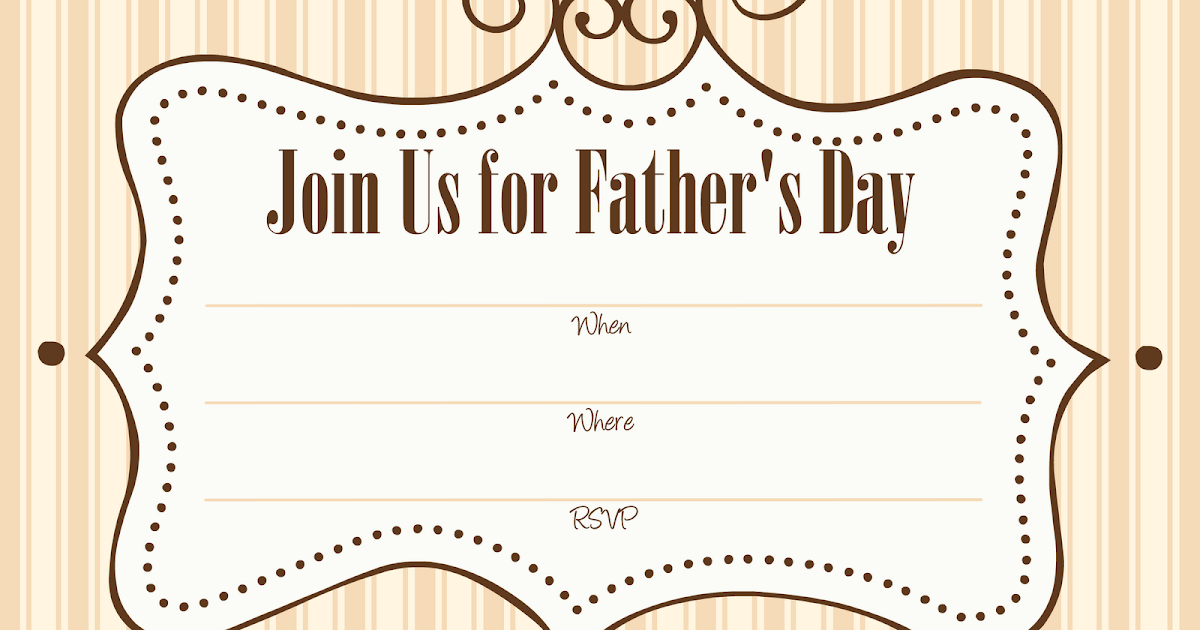 Free Printable Party Invitations: Fathers Day Invite Design