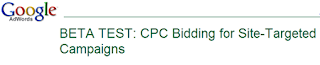 Google Adwords Site targeted bidding: Beta