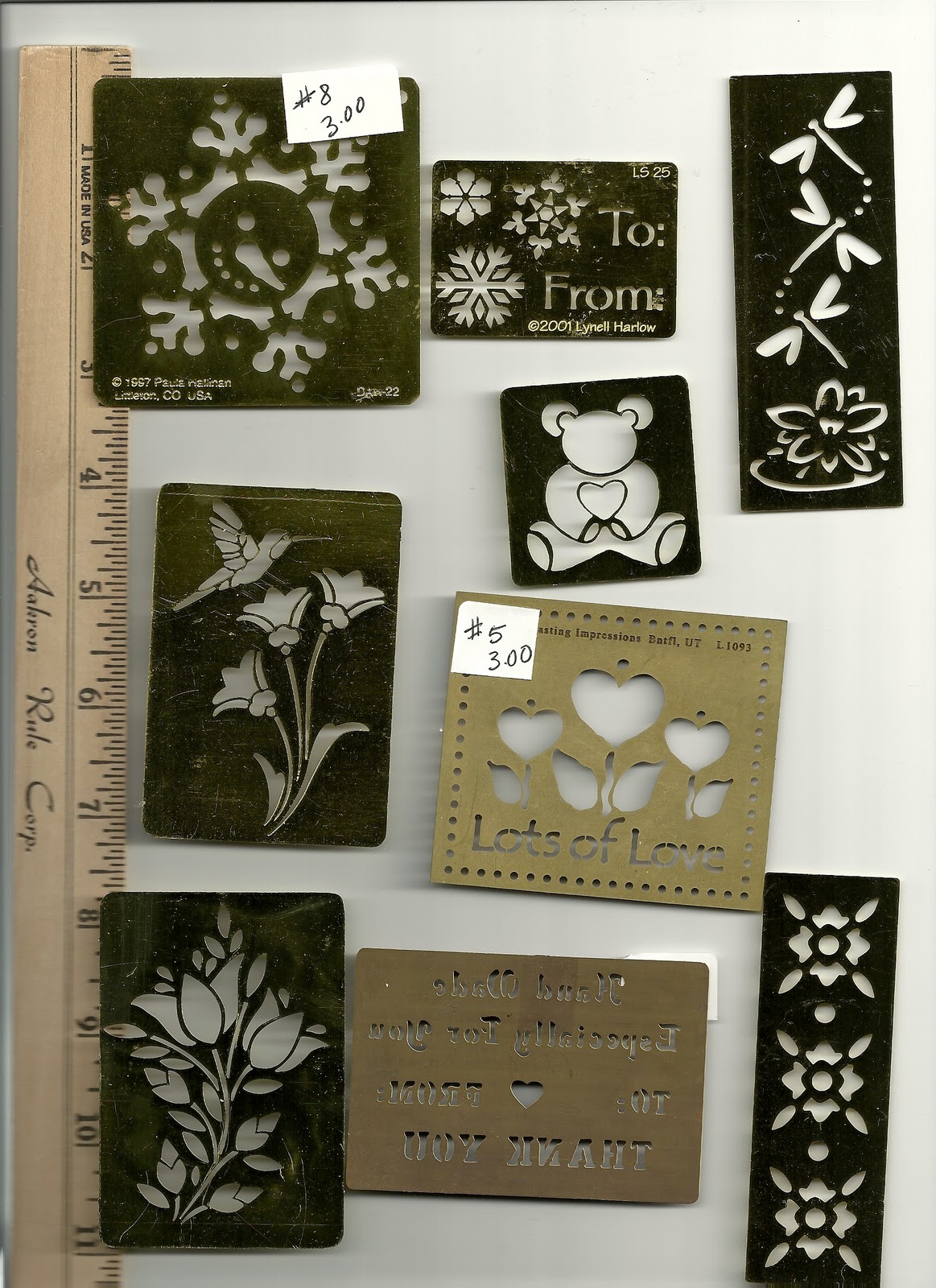 I HAVE A HEART 4 ART Brass Stencils For Sale.