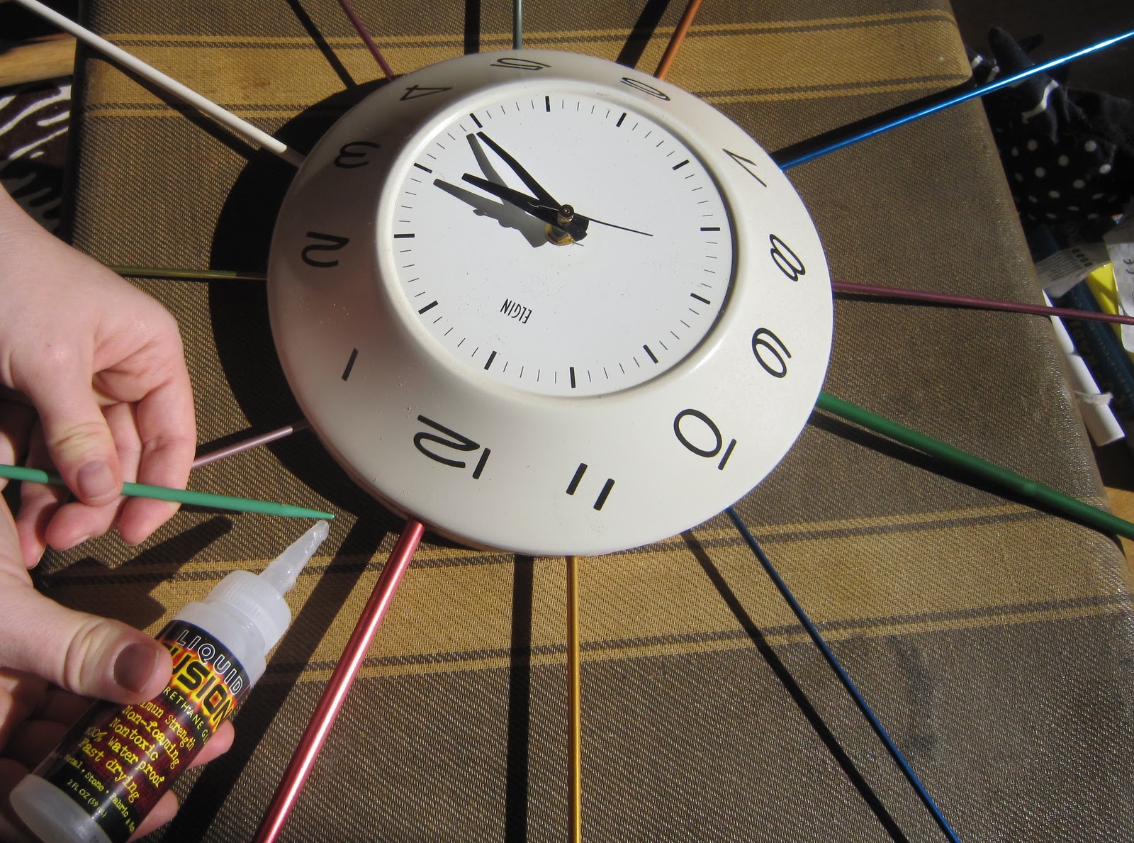 I Love to Create MidCentury Modern Knitting Needle Clock