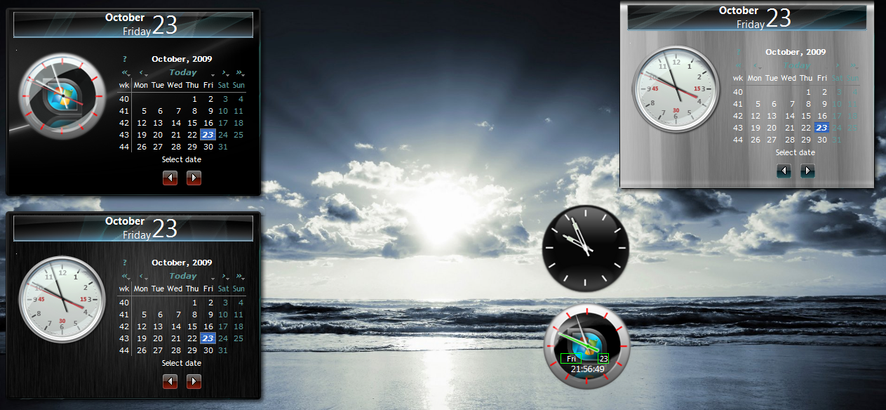 Relojes y calendarios para Windows 7