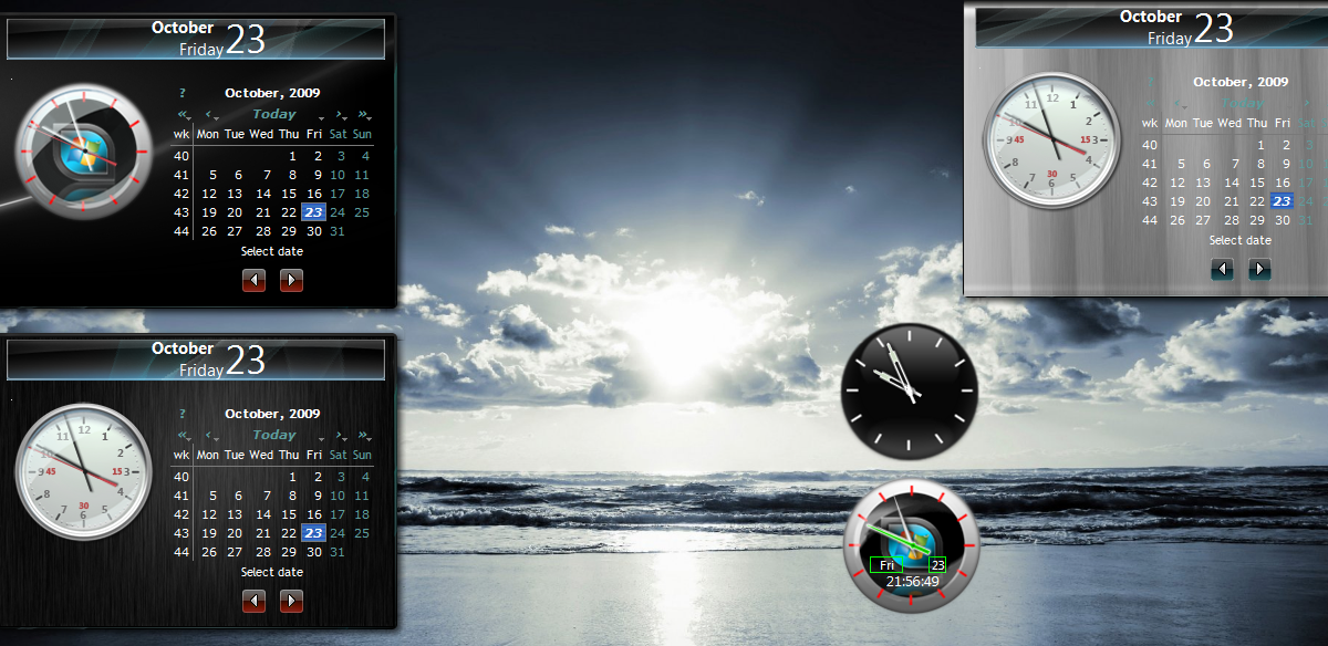Relojes y calendarios para Windows 7