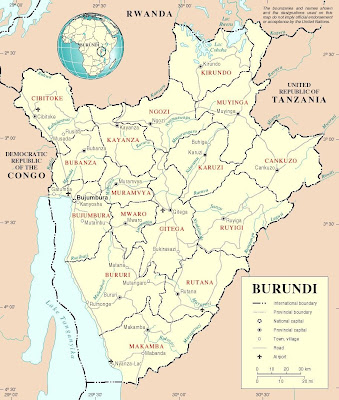 maps of burundi. Map of Burundi