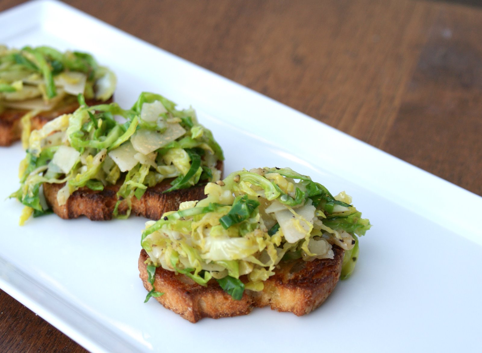 Authentic Suburban Gourmet Shaved Brussels Sprouts with Parmesan and