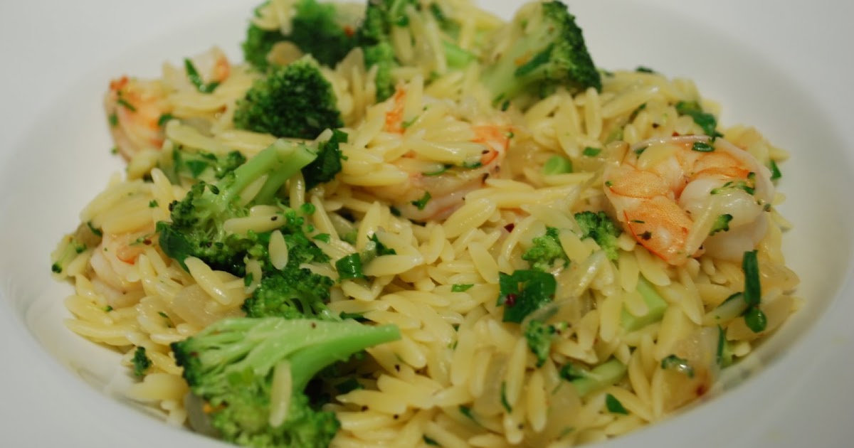 Cooking This and That Garlic Lemon Shrimp and Orzo with Broccoli