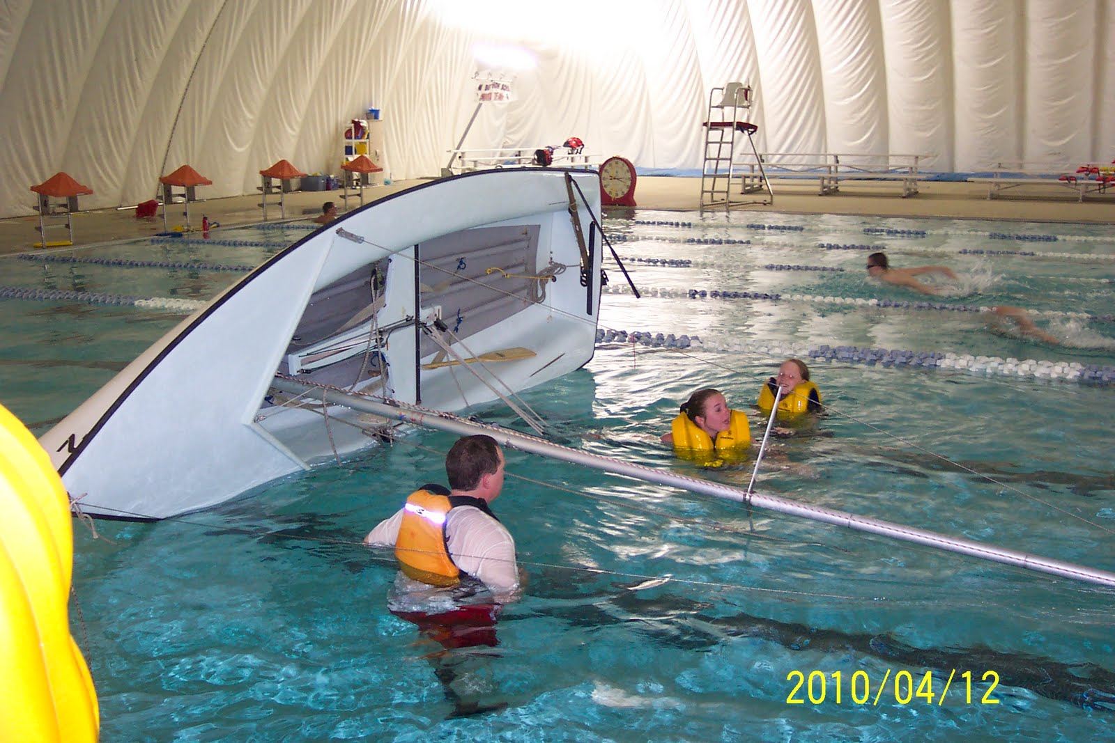 New Bern High School Naval Junior ROTC Sailing 6th session... Capsize