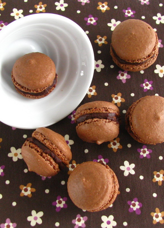 mushitza Chocolate Macarons with Italian Meringue