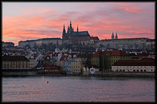 sunset in prague