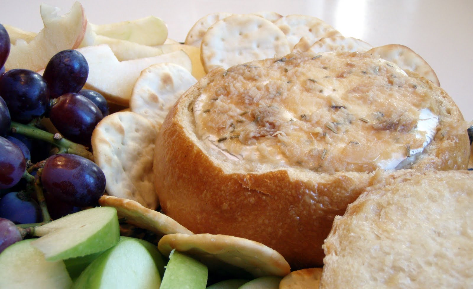Pineapple Grass Baked Brie with Roasted Garlic