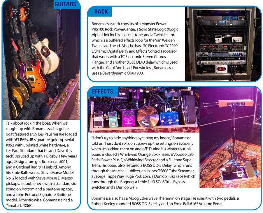 Joe Bonamassa Guitar Setup 2010 Gearheads