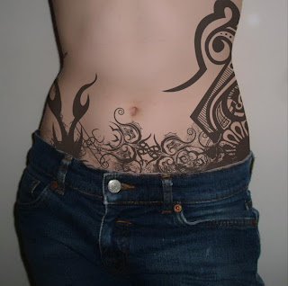 Beauty Feminine Tattoos Photos With Dragon Tattoo, Flower Tattoo, 