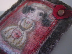 Little Miss Gateau vintage textile brooch