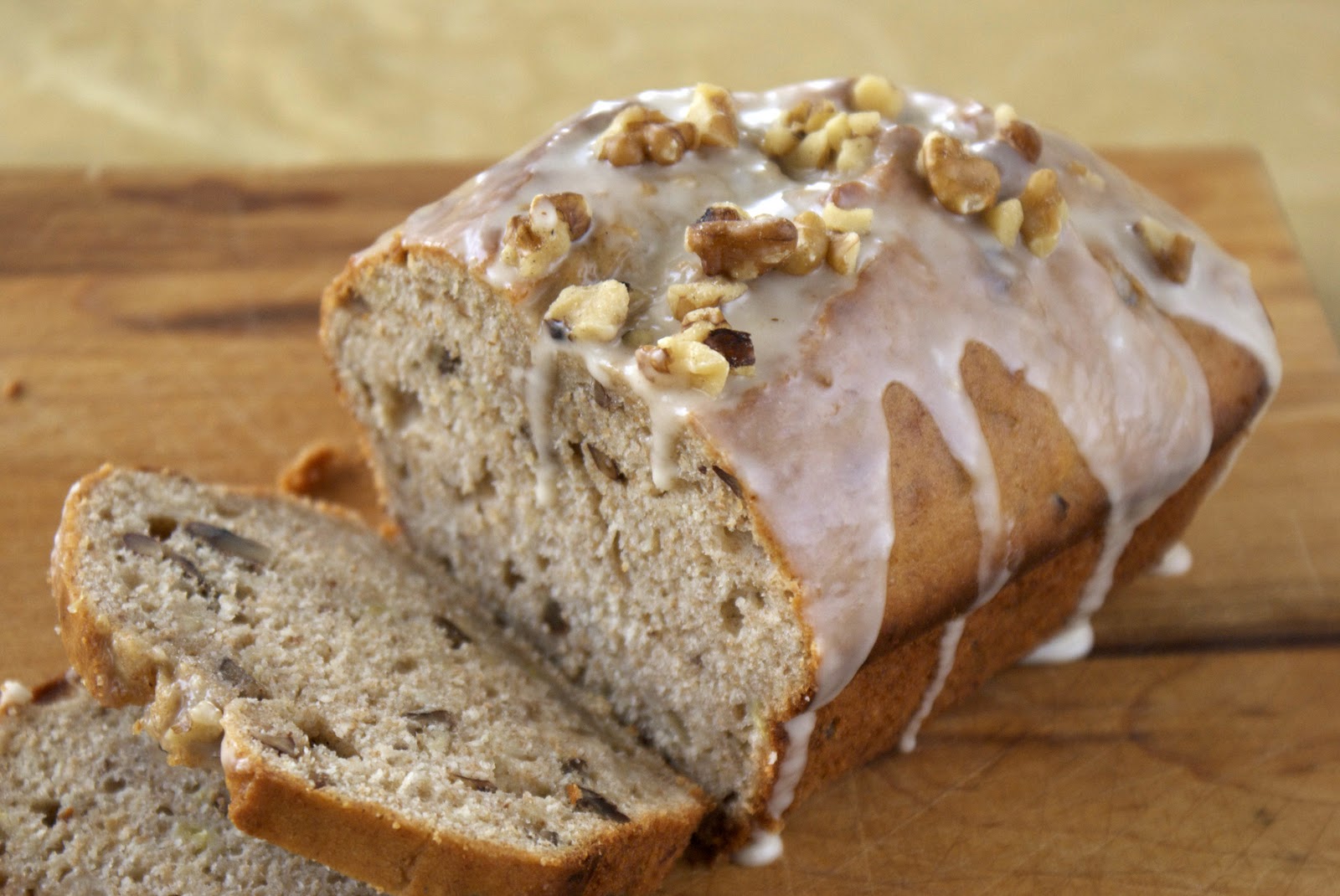Cream Cheese Banana Bread with Peanut Butter Glaze Heat Oven to 350