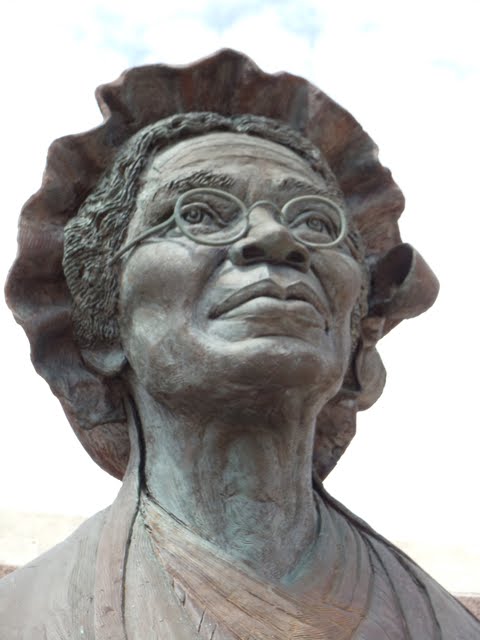 One bigger than life statue of Sojourner Truth stands in Battle Creek just a